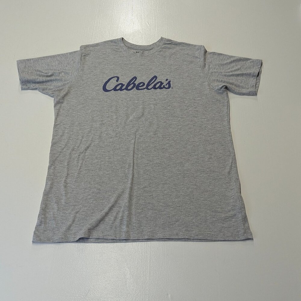 Cabela's Size XL Gray/Navy Short Sleeved Tee